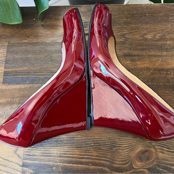Christian Louboutin Ron Ron Red Patent Leather Wedges EU41 $1095 Hardly Used!! - Picture 7 of 12